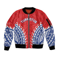 Custom Tuamotu Archipelago Sleeve Zip Bomber Jacket Polynesian Tribal Tattoo