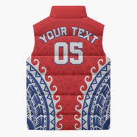 Custom Tuamotu Archipelago Sleeveless Puffer Jacket Polynesian Tribal Tattoo