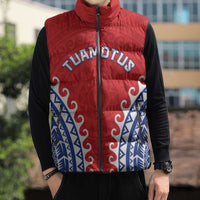 Custom Tuamotu Archipelago Sleeveless Puffer Jacket Polynesian Tribal Tattoo