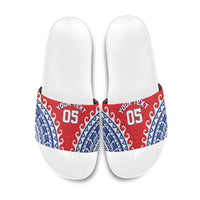 Custom Tuamotu Archipelago Slide Sandals Polynesian Tribal Tattoo