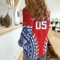 Custom Tuamotu Archipelago Women Casual Shirt Polynesian Tribal Tattoo