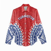 Custom Tuamotu Archipelago Women Casual Shirt Polynesian Tribal Tattoo