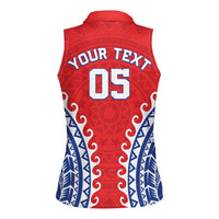 Custom Tuamotu Archipelago Women Sleeveless Polo Shirt Polynesian Tribal Tattoo