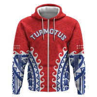 Custom Tuamotu Archipelago Zip Hoodie Polynesian Tribal Tattoo