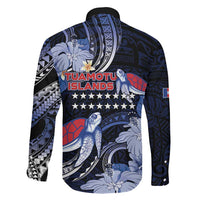 Tuamotu Islands Family Matching Long Sleeve Bodycon Dress and Hawaiian Shirt Polynesian Pattern With Turtle