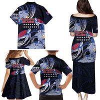 Tuamotu Islands Family Matching Puletasi and Hawaiian Shirt Polynesian Pattern With Turtle
