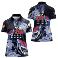 Tuamotu Islands Women Polo Shirt Polynesian Pattern With Turtle