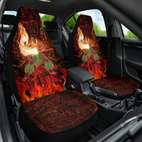 Samoa Siva Afi Festival Car Seat Cover Fire Knife Dancing LT05 One Size Green - Polynesian Pride