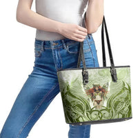 New Zealand Maori Fairy Patupaiarehe Leather Tote Bag Polynesian Style LT05 - Polynesian Pride