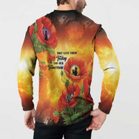ANZAC Day Red Poppy Button Sweatshirt Honoring The ANZAC Spirit