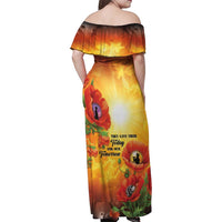 ANZAC Day Red Poppy Family Matching Off Shoulder Maxi Dress and Hawaiian Shirt Honoring The ANZAC Spirit