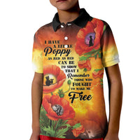 ANZAC Day Red Poppy Kid Polo Shirt Honoring The ANZAC Spirit