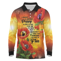 ANZAC Day Red Poppy Long Sleeve Polo Shirt Honoring The ANZAC Spirit