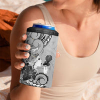 Aotearoa Maori Wahine 4 in 1 Can Cooler Tumbler Fantail Bird Black Gold Marble LT05 - Polynesian Pride