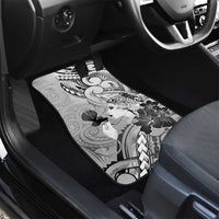 Aotearoa Maori Wahine Car Mats Fantail Bird Black Gold Marble