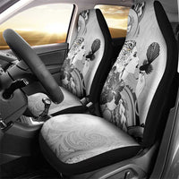 Aotearoa Maori Wahine Car Seat Cover Fantail Bird Black Gold Marble