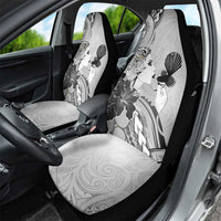 Aotearoa Maori Wahine Car Seat Cover Fantail Bird Black Gold Marble