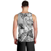 Aotearoa Maori Wahine Men Tank Top Fantail Bird Black Gold Marble