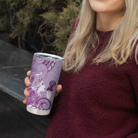 Aotearoa Maori Wahine Tumbler Cup Fantail Bird Purple Gold Marble LT05 - Polynesian Pride