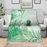 Aotearoa Maori Wahine Blanket Fantail Bird Green Gold Marble