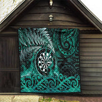 New Zealand Darts Quilt Maori Koru Dartboard Turquoise Flame
