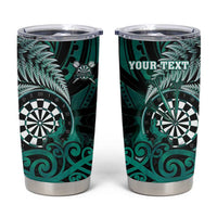 Personalised New Zealand Darts Tumbler Cup Maori Koru Dartboard Turquoise Flame LT05 Turquoise - Polynesian Pride