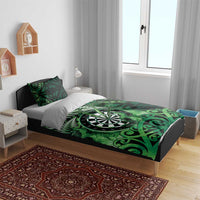 New Zealand Darts Bedding Set Maori Koru Dartboard Green Flame