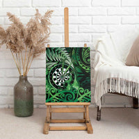 New Zealand Darts Canvas Wall Art Maori Koru Dartboard Green Flame