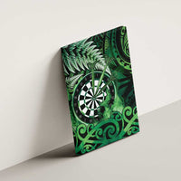 New Zealand Darts Canvas Wall Art Maori Koru Dartboard Green Flame