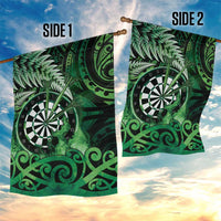 New Zealand Darts Garden Flag Maori Koru Dartboard Green Flame