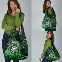 New Zealand Darts Grocery Bag Maori Koru Dartboard Green Flame