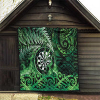 New Zealand Darts Quilt Maori Koru Dartboard Green Flame