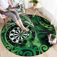 New Zealand Darts Round Carpet Maori Koru Dartboard Green Flame