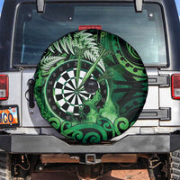 New Zealand Darts Spare Tire Cover Maori Koru Dartboard Green Flame