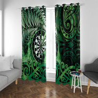 New Zealand Darts Window Curtain Maori Koru Dartboard Green Flame