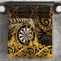 New Zealand Darts Bedding Set Maori Koru Dartboard Gold Flame