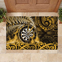 New Zealand Darts Rubber Doormat Maori Koru Dartboard Gold Flame