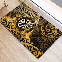 New Zealand Darts Rubber Doormat Maori Koru Dartboard Gold Flame