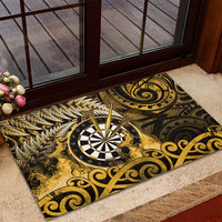 New Zealand Darts Rubber Doormat Maori Koru Dartboard Gold Flame