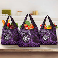 New Zealand Darts Grocery Bag Maori Koru Dartboard Purple Flame