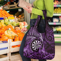 New Zealand Darts Grocery Bag Maori Koru Dartboard Purple Flame