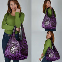 New Zealand Darts Grocery Bag Maori Koru Dartboard Purple Flame