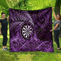 New Zealand Darts Quilt Maori Koru Dartboard Purple Flame