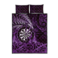New Zealand Darts Quilt Bed Set Maori Koru Dartboard Purple Flame LT05 - Polynesian Pride
