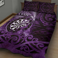 New Zealand Darts Quilt Bed Set Maori Koru Dartboard Purple Flame LT05 - Polynesian Pride