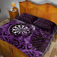 New Zealand Darts Quilt Bed Set Maori Koru Dartboard Purple Flame LT05 - Polynesian Pride