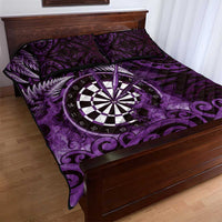 New Zealand Darts Quilt Bed Set Maori Koru Dartboard Purple Flame LT05 - Polynesian Pride