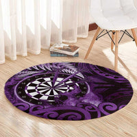 New Zealand Darts Round Carpet Maori Koru Dartboard Purple Flame