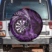 New Zealand Darts Spare Tire Cover Maori Koru Dartboard Purple Flame