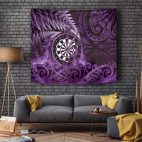 New Zealand Darts Tapestry Maori Koru Dartboard Purple Flame LT05 Purple - Polynesian Pride